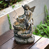 Solar Power Water Fountain Garden Water Feature with LED Light Indoor Outdoor
