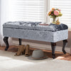 Ottoman Storage Box Trunk Chest Bedding Blanket Large Velvet Bench Pouffe Seat