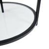 2 Tier Round Glass Coffee Table Living Room Sofa Side Table Steel Leg Furniture