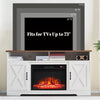Fireplace TV Stand for TVs up to 73 Inches With Electric Heater Insert LED Flame