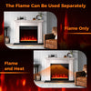 750W/1500W Fireplace Heater with Remote Control-Black