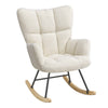 Modern Linen/Teddy Fleece Rocking Accent Chair Upholstere Glider Rocker Armchair