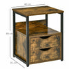 Small Industrial Side Table Bedside Cabinet Rustic End Storage Unit Vintage
