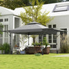 3 x 3(m) Pop Up Gazebo, Instant Shelter with Extend Dual Awning, Grey