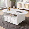 Coffee Table Cloud-Shaped Tea Table w/ Drawer&Open Storage Space for Living Room