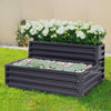 2 Tier Garden Metal Black Planter Flower Raised Bed Herb Grow Box Container