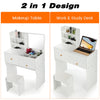 Dressing Table with LED Mirror Modern Makeup Desk Vanity Table Set + Stool White