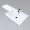 White Bathroom Vanity Unit Sink Cabinet Right Hand Basin Storage with WC Toilet