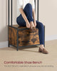 Coat Rack Shoe Storage Hall Tree Bench Rustic Brown and Classic Black HSR425B01