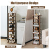 7-Tier Vertical Shoe Rack Shoe Storage Organizer Entryway Industrial Shoe Tower