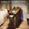 Farmhouse End Table, Narrow Small Side Table with Storage Drawer for Living Room