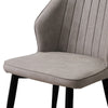 2x Grey Faux Leather PU Dining Chairs Kitchen Dining Room Chairs Metal Legs