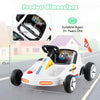 12V Ride on Car Kids Ride on Race Car Toy w/Wireless Connection-White