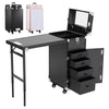 Foldable Manicure Nail Table Cosmetic Makeup Case Trolley With Bluetooth Speaker