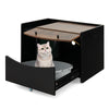 Cat Litter Box Enclosure Indoor Cat House Side Cabinet Nightstand w/Drawer