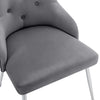 Velvet Dining Chair Padded Dining Room Kitchen Chair Home Restaurant Grey