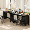 Computer Desk Modern Writing Desk with 3 Drawers-Black