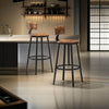 Set of 2 Industrial Bar Stools with Backrests