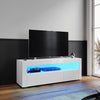 White 120cm TV Unit Cabinet Stand Storage Set High Gloss with LED Lights Drawers
