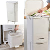 Plastic Flip Top Bin Waste 42L Rubbish Dust Bins Home Kitchen Office on Wheels