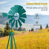 8 FT Ornamental Windmill All-Weather Metal Wind Mill Decorative Weathervane