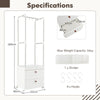 Freestanding Heavy-duty Clothing Stand Dresser with Hanging Rod & Storage Shelve