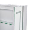 LED Bathroom Mirror Cabinet wit Storage 3 Color Lights Touch Switch Clock 2-Door