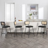 1/2/4/6x Bar Stool Breakfast Kitchen Pub Counter Chair with Backrest Footrest