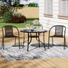 Garden Bistro Furniture Table Rattan Chairs Variable Shape with Umbrella Hole