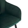 2pcs Velvet Dining Chairs Set Padded Seat Metal Legs Kitchen Furniture Green