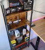 Tall Industrial Bookcase Vintage Display Unit Rustic Slim Storage Shelf Cabinet