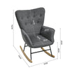 Modern Upholstered Rocking Chair Relaxing Rocking Armchair Single Sofa Wing Back