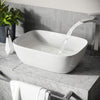 Modern Rectangular Curved Bathroom Counter Top Sink Wash Basin White Ceramic UK