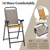 2Pcs Garden Patio Chairs Folding Bar Stool Set High Top Bar Chair Leisure Chairs