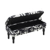 Storage Ottoman Seat Cow Print Velvet Bed End Stool Entryway Rest Window Bench