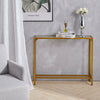 Golden Narrow Console Table Hallway Slim Metal Side Shelf Living Room Furniture