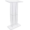 Acrylic Podium 47" Podium Stand Table Reading Surface w/ Storage Shelf