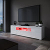 High Gloss White TV Stand Cabinet Unit Shelves Storage RGB LED Cupboard 180cm