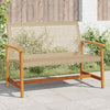 Garden Bench Outdoor Chair Beige Poly Rattan and Acacia Wood