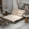 Convertible 2-Seater Sofa Bed Double Loveseat Adjustable Backrest Cushions Beige