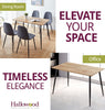Small Dining Table, Brown Oak Effect Top Kitchen Table in Black Metal Legs,120cm