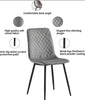 Set of 4 Designer Velvet Fabric Dining Chairs Metal Legs Lexi Chairs
