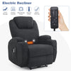 Electric Recliner Chair Massage Heating Armchair Sofa with Cup Holder Black