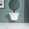 Durovin Bathroom Wash Basin Ceramic Wall Hung Large Semi Pedestal Sink 340x490mm