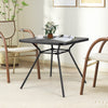 80cm Square Outdoor Table Patio Dining Table w/4cm Umbrella Hole-Black
