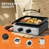 Kitchen Gas Plancha Grill with 2 Burner 4.6kw Portable Tabletop Gas BBQ Griddle