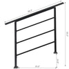 Outdoor Porch Deck Hand Rail Iron Handrail Stair Railing Fit 1-4 Steps Handrail