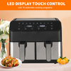 8L Dual Zone Digital Air Fryer Oven Cooker With 10 Cooking Functions Oil Free UK