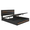 Ottoman Storage Upholstered Bed Frame with Lift-Up & LED Light 5ft King Size Bed