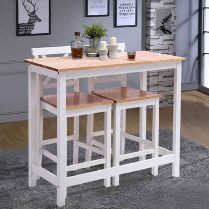 3 Pieces Dining Table & Chair Set Bar Kitchen Breakfast Furniture Home Bistro